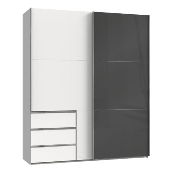 royd mirrored sliding wardrobe grey white