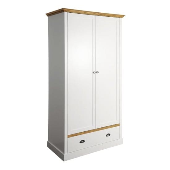 sandringhia wooden wardrobe 2 doors white pine