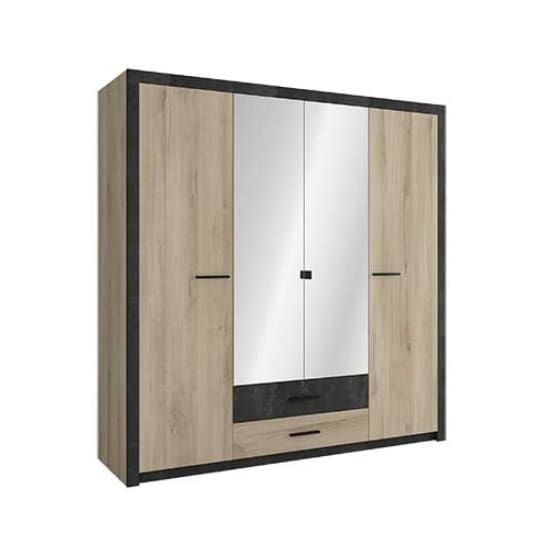 sequoia mirrored wardrobe oak