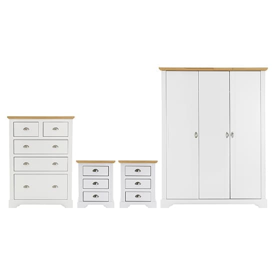 talox 3 doors wardrobe bedroom set white oak