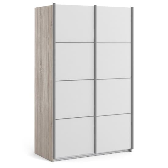 valona wooden sliding wardrobe 2 doors oak white