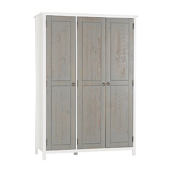 verox wardrobe 3 doors white grey