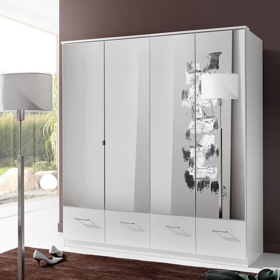 vista storage large mirrored robe white