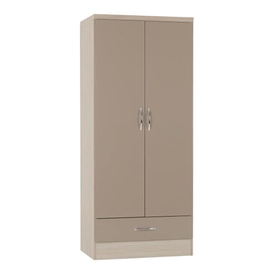 nunky wardrobe oyster high gloss 2 doors 1 drawers