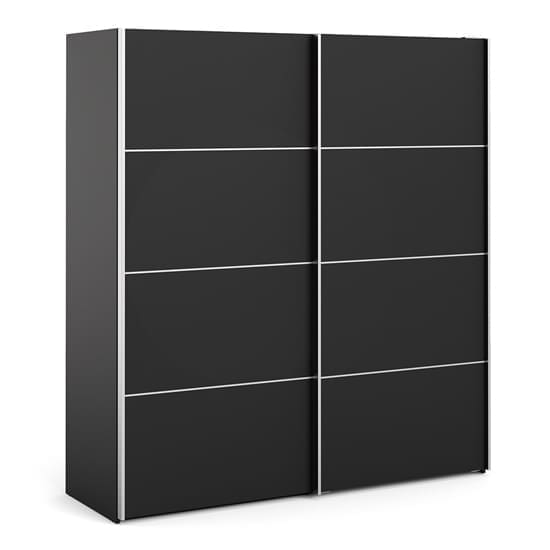 opim wooden sliding doors wardrobe matt black 2 shelves