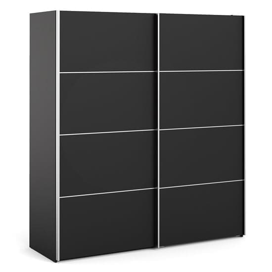 opim wooden sliding doors wardrobe matt black 5 shelves