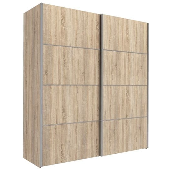 trek wooden sliding doors wardrobe oak 2 shelves